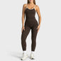 2Pcs Women Leopard Print Yoga Outfit Adjustable Strap Camisole Top High Waist Stretch Leggings Sports Pilates Workout Suit