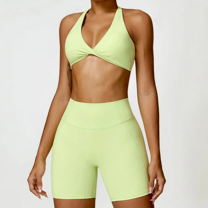 2-Piece Yoga Set Push Up Bra High Waisted Leggings