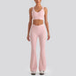 Women's Yoga Exercise Sets Women Backless Sports Tank Top V Shape High Waist Wide Leg Pants Fitness Gym Running Workout Clothes
