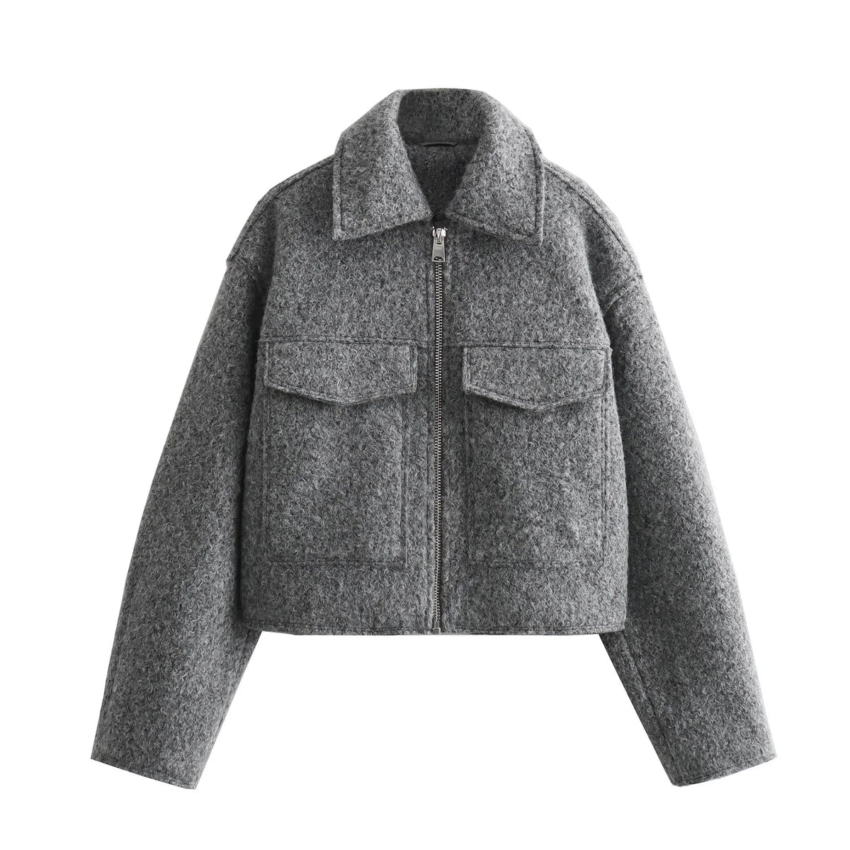 Foridol Autumn Winter Thick Burgundy Coat Jacket Women Zip Closure Turn Down Collar Short Jacket Veste Casual Angola Red Coat
