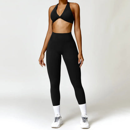 2-Piece Yoga Set Push Up Bra High Waisted Leggings