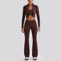 Women's Yoga Exercise Sets Women Backless Sports Tank Top V Shape High Waist Wide Leg Pants Fitness Gym Running Workout Clothes