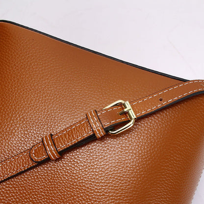Top Grain Leather Handbag Women Natural Leather Shoulder Bag Stylish Womens Crossbody Bag