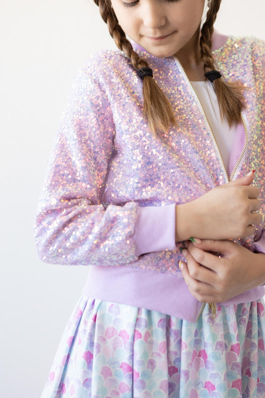 Lavender Sequin Jacket-LifessentialsLLC.com