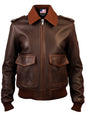 Women Aviators' Leather Bomber Jacket
