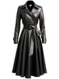 Women’s Black Leather Coat – Long Leather Coat