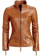 Women Light brown Leather Jacket