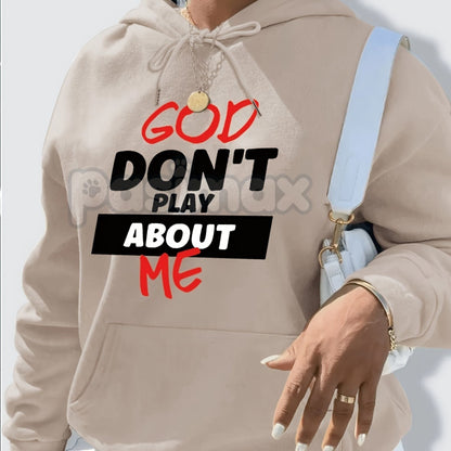 Women's Front Slogan Letter Print Hooded Sweatshirt – Casual Graphic Pullover, Trendy Statement Hoodie