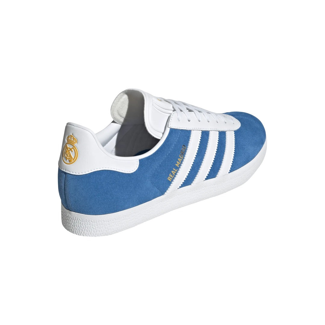 Blue and white Adidas sneaker on a white background
