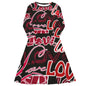 All-over print long sleeve midi dress-LifessentialsLLC.com