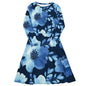 All-over print long sleeve midi dress-LifessentialsLLC.com