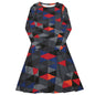 All-over print long sleeve midi dress-LifessentialsLLC.com