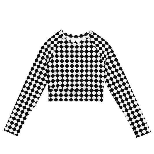 Recycled long-sleeve crop top