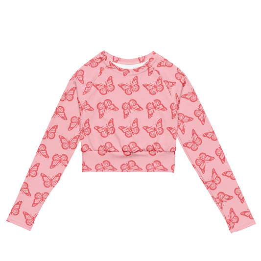 Recycled long-sleeve crop top