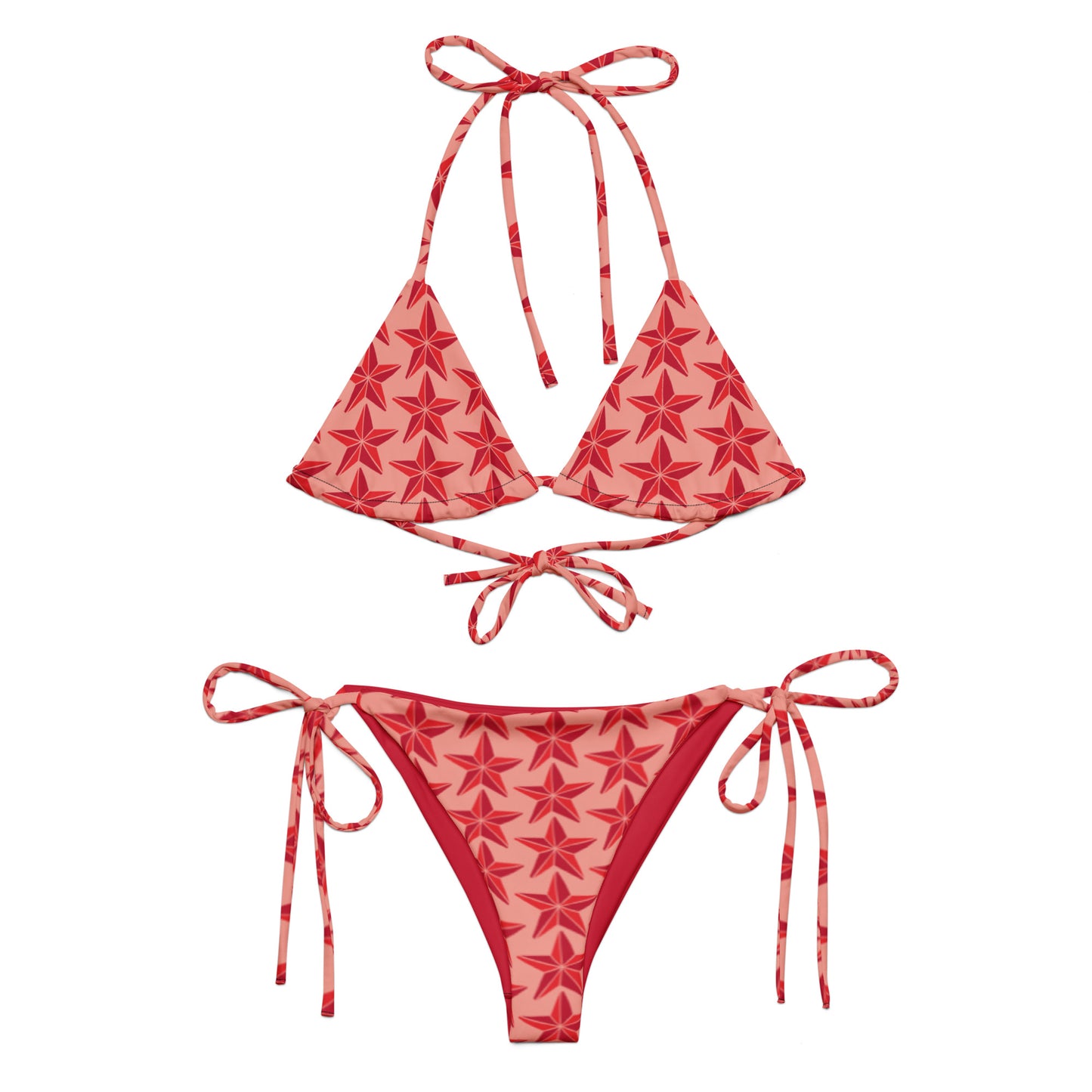 All-over print recycled string bikini