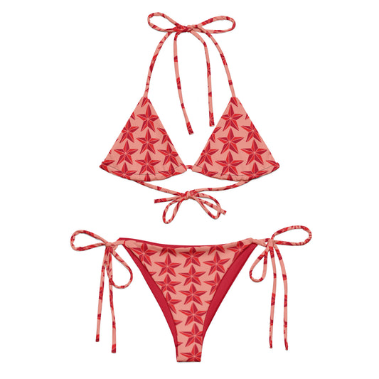 All-over print recycled string bikini