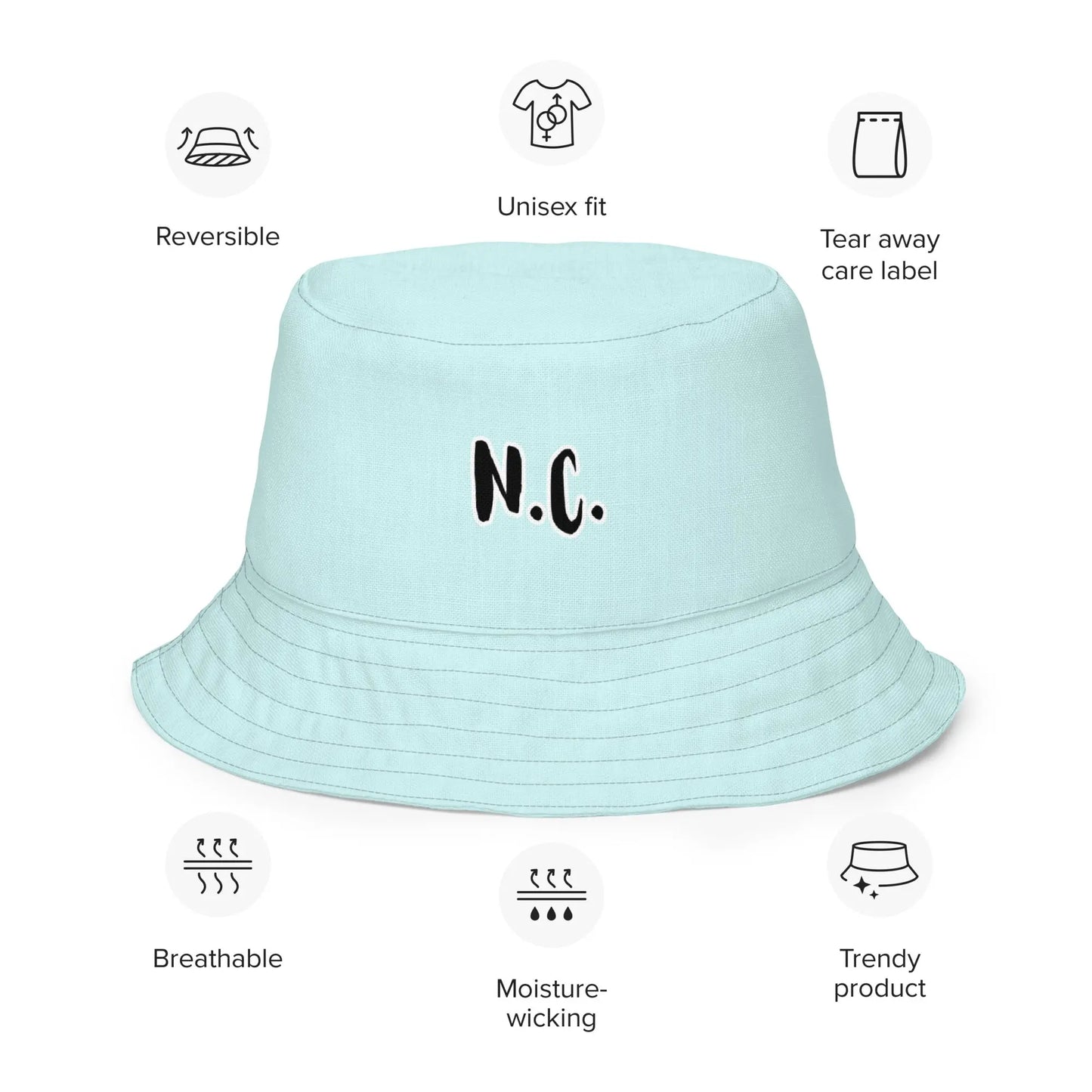 "NORTH CAROLINA" Reversible bucket hat-LifessentialsLLC.com