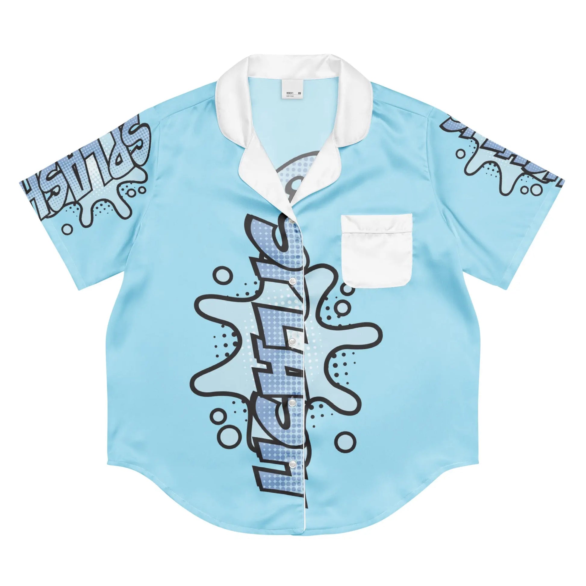 All-over print women’s short sleeve pajama top-LifessentialsLLC.com