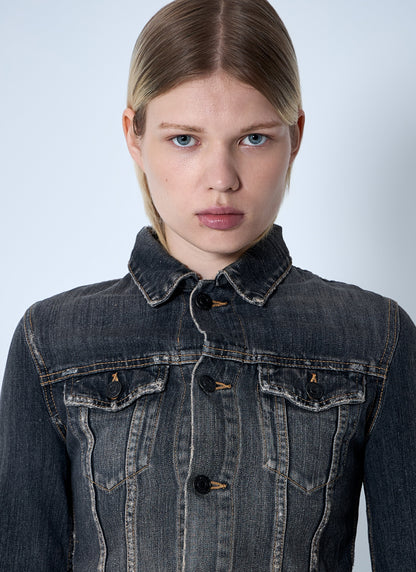 Balenciaga Women Lace-Up Denim Jacket