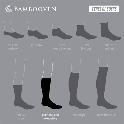 Men’s Bamboo Diabetic Dress Socks 6-Pack, Dark Tones