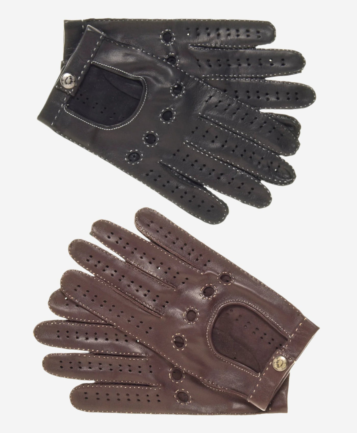 CD3501 (black) - Men’s handsewn Italian lambskin leather driving gloves