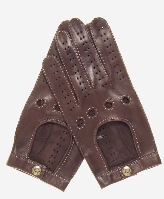 CD3501 (brown) - Men’s handsewn Italian lambskin leather driving gloves