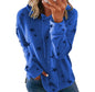Women's Star Print Drawstring Hoodie, Long Sleeve Side Slit Casual Hooded Sweatshirt With Pockets