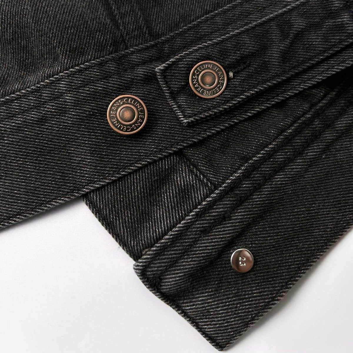 CELINE Washed Grey Denim Jacket – Casual Single-Breasted
