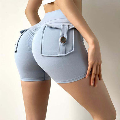 Internet Celebrity Nude Feel Pocket Shorts Yoga Pants-LifessentialsLLC.com