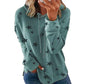 Women's Star Print Drawstring Hoodie, Long Sleeve Side Slit Casual Hooded Sweatshirt With Pockets