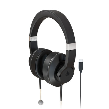 EMF Radiation-Free Air Tube Over-Ear Headphones with Built-In Mic and Full-Range Stereo Sound
