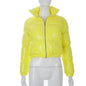 Durable Faux PU Leather Bubble Puffer Winter Warm Jacket Women Coats Long Sleeve Outerwear Zipper Casual Slim jacket