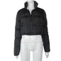 Durable Faux PU Leather Bubble Puffer Winter Warm Jacket Women Coats Long Sleeve Outerwear Zipper Casual Slim jacket