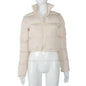 Durable Faux PU Leather Bubble Puffer Winter Warm Jacket Women Coats Long Sleeve Outerwear Zipper Casual Slim jacket