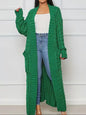 Cable Knit Longline Sweater Cardigan with Pockets
