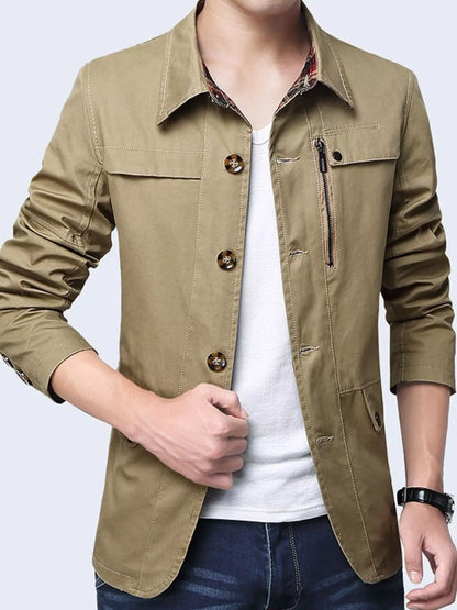Men's Plus Size Casual Plaid Lined Warm Jacket