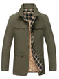 Men's Plus Size Casual Plaid Lined Warm Jacket