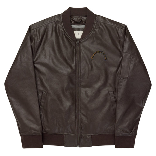 Leather Bomber Jacket-LifessentialsLLC.com