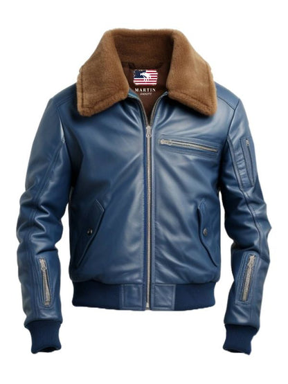 Men's Black Flight Bomber Leather Jacket