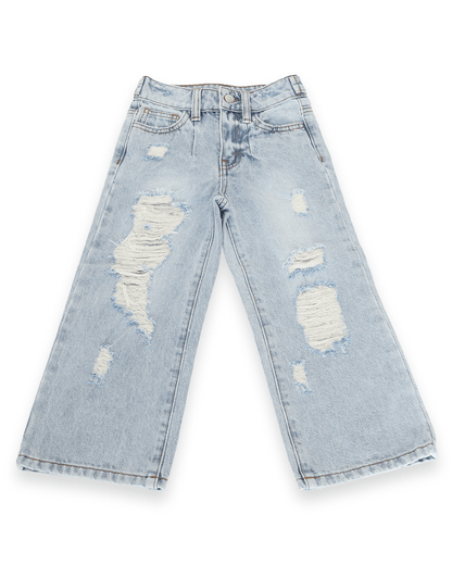 Fly Girl Distressed Denim - Light Wash