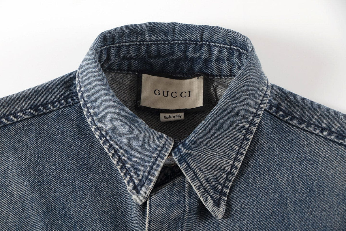 Gucci Denim bowling Blue shirt