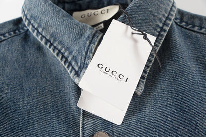 Gucci Denim bowling Blue shirt