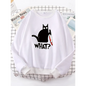 Kitty Say "What?" Sweatshirt - Harajuku Casual Hoody