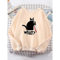 Kitty Say "What?" Sweatshirt - Harajuku Casual Hoody