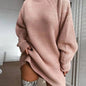 V Neck Ruffle Knitted Sweater Dress