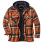 Men's Autumn Winter Jacket Plaid Hooded Long Sleeve Basic Casual Shirt Jackets  Men's Long Sleeve Soft Warm Jacket With Hood Hooded Shirt Jacket Soft Long Sleeve Outdoor Clothes For Men