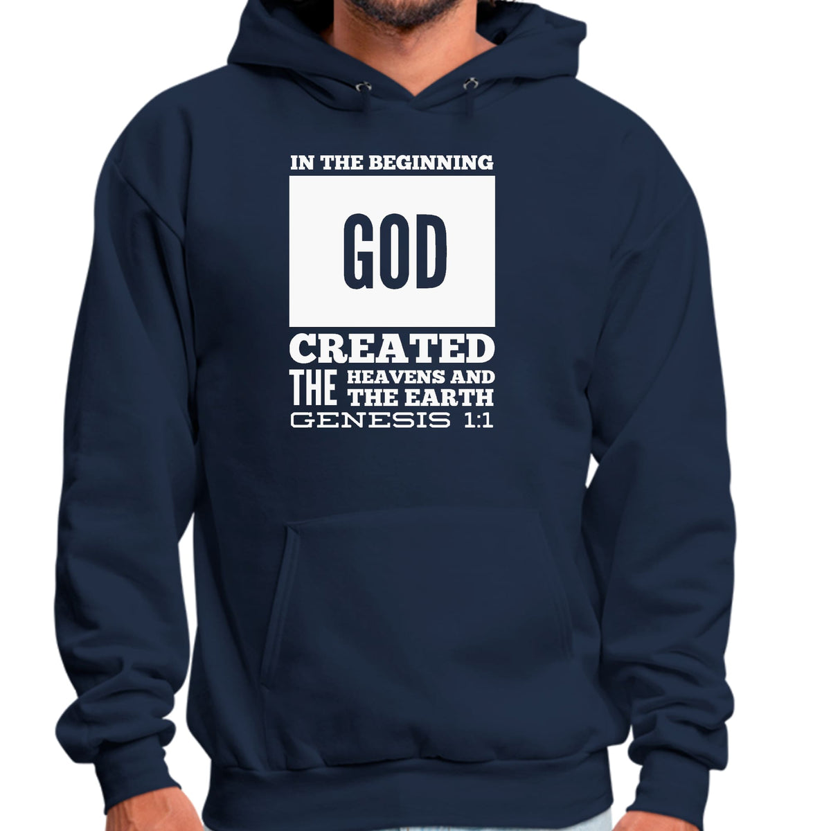 Mens Graphic Hoodie in the Beginning Print