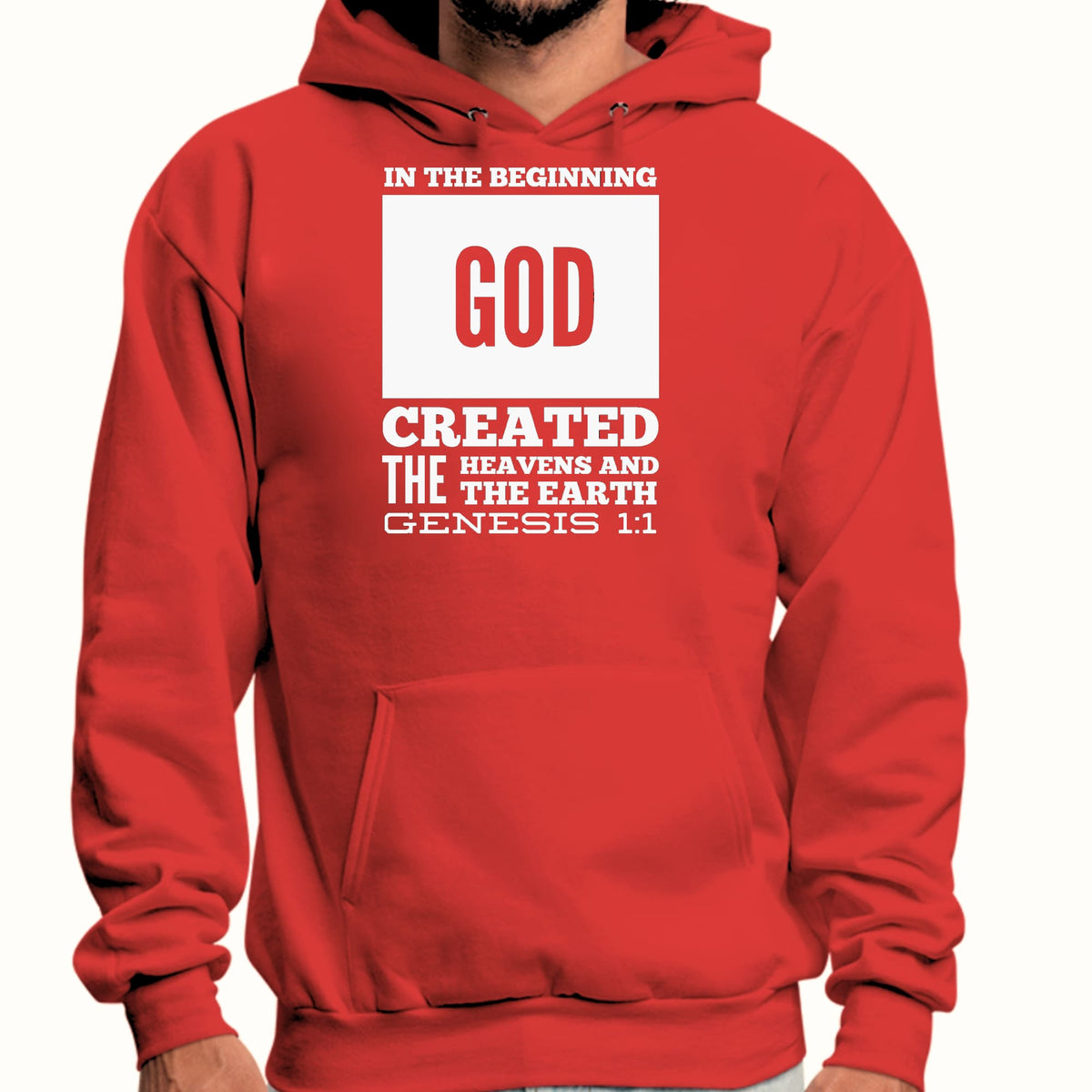 Mens Graphic Hoodie in the Beginning Print
