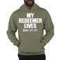 Mens Graphic Hoodie my Redeemer Lives Print