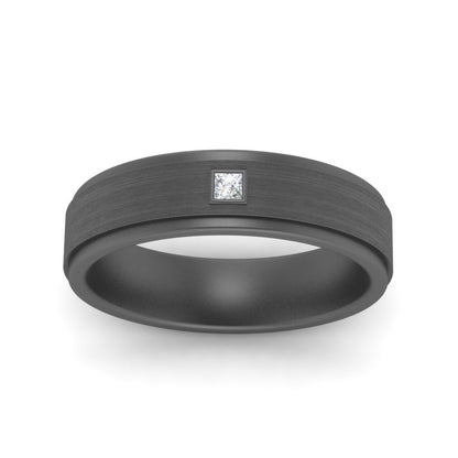 Mens Princess Cut 2 Tone Band
